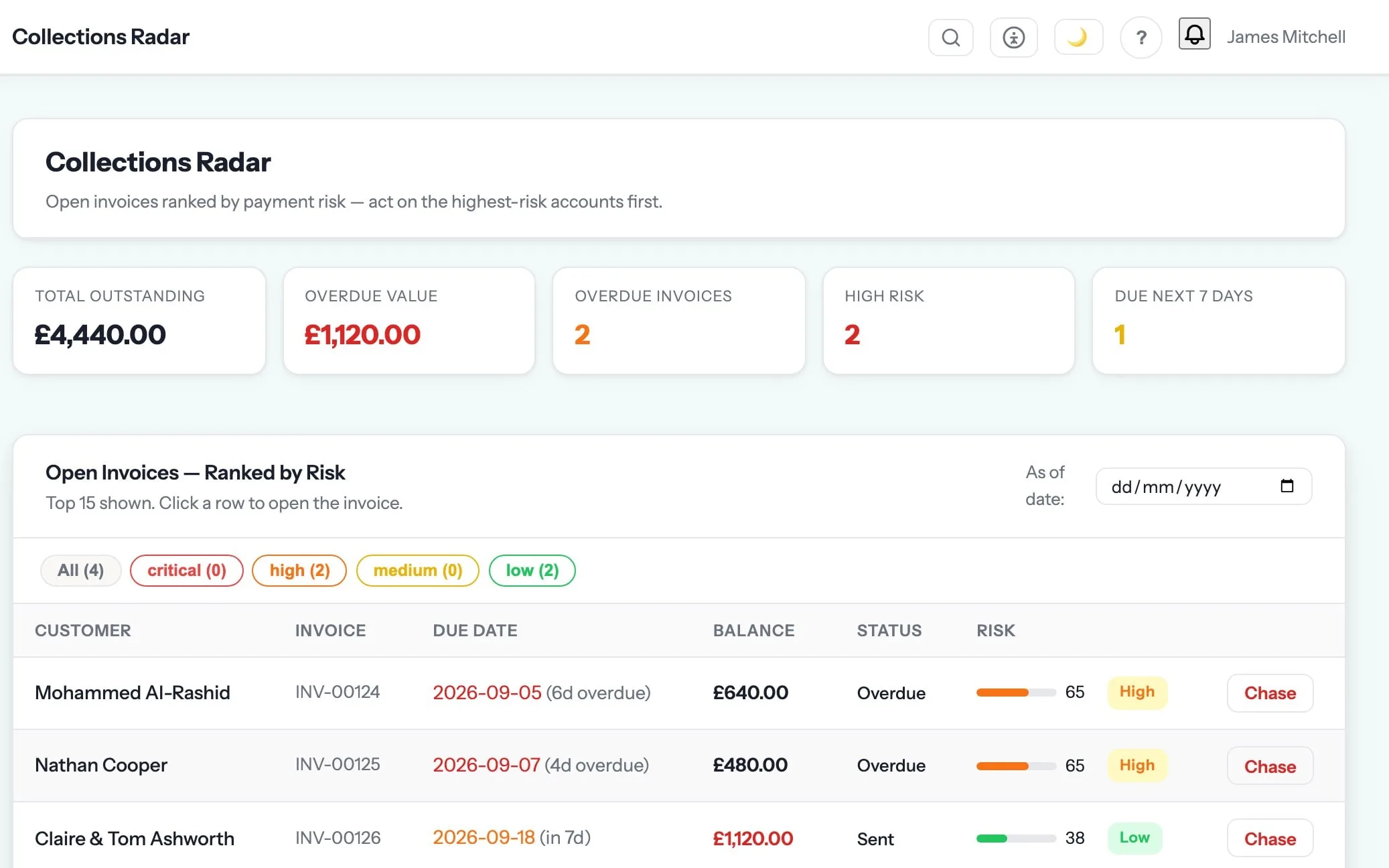 Collections radar in Gaffer